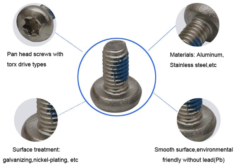 Galvanized steel screws torx pan head screw factory