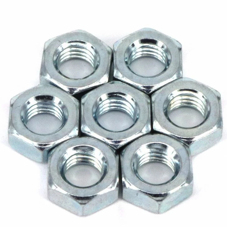 Carbon steel blue zinc plated hexagon nut