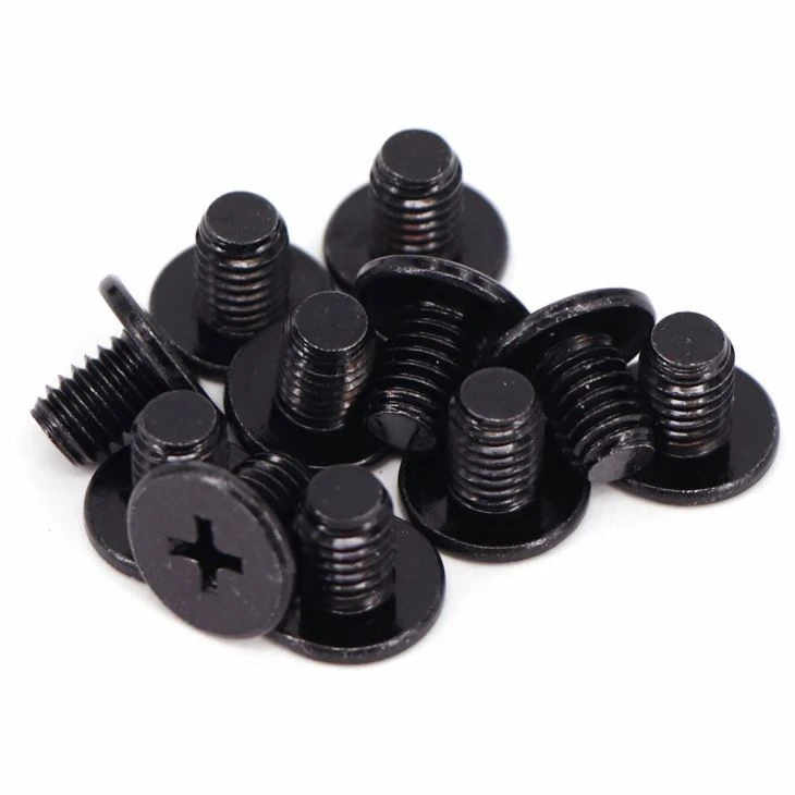 Black zinc plated cross recessed flat machine screw